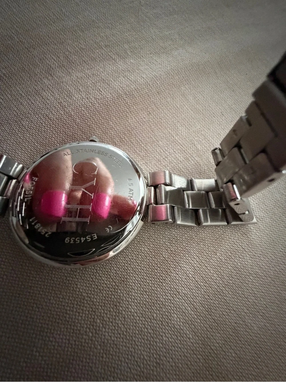 Fossil Silver Women's Crystal-Accent Bracelet Watch